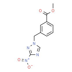 ChemSpider 2D Image | methyl 3-[(3-nitro-1,2,4-triazol-1-yl)methyl]benzoate | C11H10N4O4