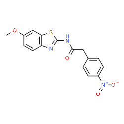 ChemSpider 2D Image | N-(6-Methoxy-1,3-benzothiazol-2-yl)-2-(4-nitrophenyl)acetamide | C16H13N3O4S