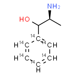 ChemSpider 2D Image | (2S)-2-Amino-1-(~14~C_6_)phenyl-1-propanol | C314C6H13NO