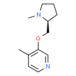 ChemSpider 2D Image | 4-Methyl-3-{[(2S)-1-methyl-2-pyrrolidinyl]methoxy}pyridine | C12H18N2O