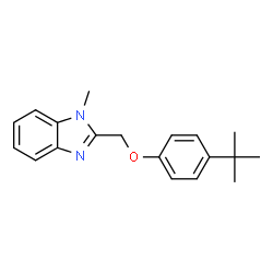 ChemSpider 2D Image | 1-Methyl-2-{[4-(2-methyl-2-propanyl)phenoxy]methyl}-1H-benzimidazole | C19H22N2O