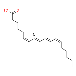 ChemSpider 2D Image | (6Z,8E,10E,12Z)-(8-~2~H)-6,8,10,12-Octadecatetraenoic acid | C18H27DO2