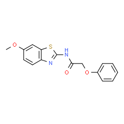 ChemSpider 2D Image | N-(6-Methoxy-1,3-benzothiazol-2-yl)-2-phenoxyacetamide | C16H14N2O3S