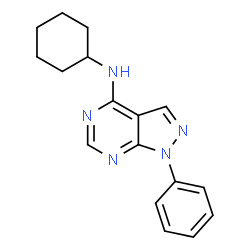 ChemSpider 2D Image | N-Cyclohexyl-1-phenyl-1H-pyrazolo[3,4-d]pyrimidin-4-amine | C17H19N5