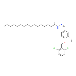 ChemSpider 2D Image | N'-[(Z)-{4-[(2,6-Dichlorobenzyl)oxy]-3-methoxyphenyl}methylene]hexadecanehydrazide | C31H44Cl2N2O3