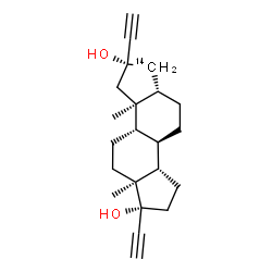 ChemSpider 2D Image | (1R,3aS,3bR,5aS,7R,8aS,8bS,10aS)-1,7-Diethynyl-8a,10a-dimethyl(6-~14~C)hexadecahydrodicyclopenta[a,f]naphthalene-1,7-diol | C2114CH30O2