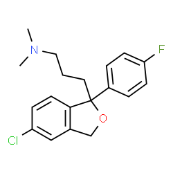 ChemSpider 2D Image | 1-(4-FLUOROPHENYL)-1-(3-DIMETHYLAMINOPROPYL)-5-CHLOROPHTHALANE | C19H21ClFNO
