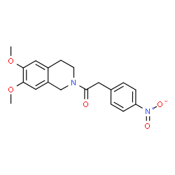 ChemSpider 2D Image | 1-(6,7-Dimethoxy-3,4-dihydro-2(1H)-isoquinolinyl)-2-(4-nitrophenyl)ethanone | C19H20N2O5