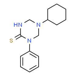 ChemSpider 2D Image | 5-Cyclohexyl-1-phenyl-1,3,5-triazinane-2-thione | C15H21N3S