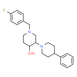 ChemSpider 2D Image | 1'-(4-Fluorobenzyl)-4-phenyl-1,3'-bipiperidin-4'-ol | C23H29FN2O
