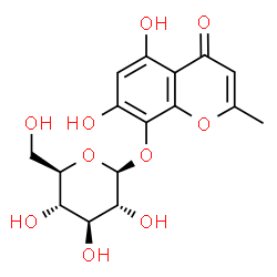 ChemSpider 2D Image | 5,7-Dihydroxy-2-methyl-4-oxo-4H-chromen-8-yl beta-D-glucopyranoside | C16H18O10