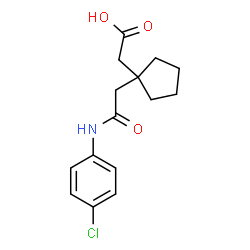 ChemSpider 2D Image | (1-{2-[(4-Chlorophenyl)amino]-2-oxoethyl}cyclopentyl)acetic acid | C15H18ClNO3