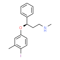 ChemSpider 2D Image | (3R)-3-(4-Iodo-3-methylphenoxy)-N-methyl-3-phenyl-1-propanamine | C17H20INO
