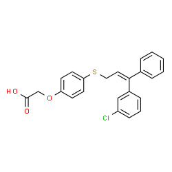 ChemSpider 2D Image | (4-{[(2Z)-3-(3-Chlorophenyl)-3-phenyl-2-propen-1-yl]sulfanyl}phenoxy)acetic acid | C23H19ClO3S
