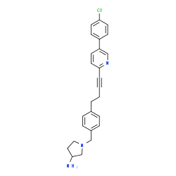 ChemSpider 2D Image | 1-(4-{4-[5-(4-Chlorophenyl)-2-pyridinyl]-3-butyn-1-yl}benzyl)-3-pyrrolidinamine | C26H26ClN3