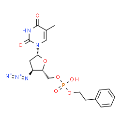 ChemSpider 2D Image | 3'-Azido-3'-deoxy-5'-O-[hydroxy(2-phenylethoxy)phosphoryl]thymidine | C18H22N5O7P