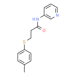 ChemSpider 2D Image | 3-[(4-Methylphenyl)sulfanyl]-N-(3-pyridinyl)propanamide | C15H16N2OS