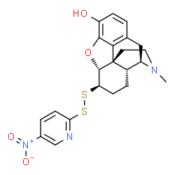 ChemSpider 2D Image | (5alpha,6beta)-17-Methyl-6-[(5-nitro-2-pyridinyl)disulfanyl]-4,5-epoxymorphinan-3-ol | C22H23N3O4S2