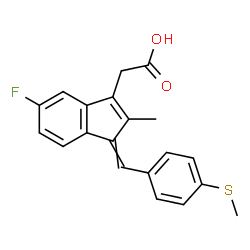 ChemSpider 2D Image | 5-fluoro-2-methyl-1-[[4-(methylthio)phenyl]methylene]-1H-indene-3-acetic acid | C20H17FO2S