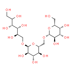 ChemSpider 2D Image | beta-D-Galactopyranosyl-(1->6)-alpha-D-glucopyranosyl-(1->6)-(2xi)-D-arabino-hexitol | C18H34O16