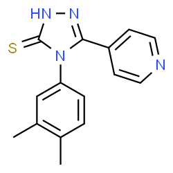ChemSpider 2D Image | 4-(3,4-Dimethylphenyl)-5-(4-pyridinyl)-2,4-dihydro-3H-1,2,4-triazole-3-thione | C15H14N4S