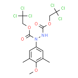 ChemSpider 2D Image | Bis(2,2,2-trichloroethyl) 1-(4-methoxy-3,5-dimethylphenyl)-1,2-hydrazinedicarboxylate | C15H16Cl6N2O5