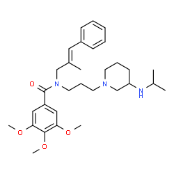 ChemSpider 2D Image | N-{3-[3-(Isopropylamino)-1-piperidinyl]propyl}-3,4,5-trimethoxy-N-[(2E)-2-methyl-3-phenyl-2-propen-1-yl]benzamide | C31H45N3O4