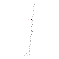 ChemSpider 2D Image | (5S)-3-[(13S)-13-Hydroxy-14-(2-{[(2S)-2-hydroxydodecyl]oxy}ethoxy)tetradecyl]-5-methyl-2(5H)-furanone | C33H62O6