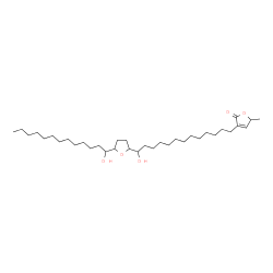 ChemSpider 2D Image | 3-{13-Hydroxy-13-[5-(1-hydroxytridecyl)tetrahydro-2-furanyl]tridecyl}-5-methyl-2(5H)-furanone | C35H64O5