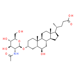 ChemSpider 2D Image | (3alpha,5beta,6beta)-3-[(2-Acetamido-2-deoxy-beta-D-glucopyranosyl)oxy]-6-hydroxycholan-24-oic acid | C32H53NO9