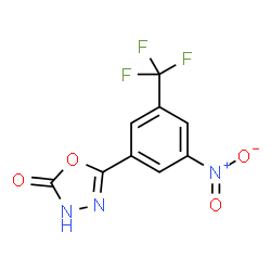 ChemSpider 2D Image | 5-[3-Nitro-5-(trifluoromethyl)phenyl]-1,3,4-oxadiazol-2(3H)-one | C9H4F3N3O4