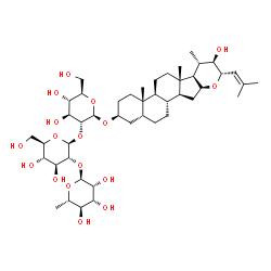 ChemSpider 2D Image | 16,23-epoxy-5beta-cholestane triglycoside | C45H74O17