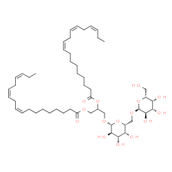 ChemSpider 2D Image | 3-{[6-O-(alpha-D-Galactopyranosyl)-beta-D-galactopyranosyl]oxy}-1,2-propanediyl (9Z,12Z,15Z,9'Z,12'Z,15'Z)bis(-9,12,15-octadecatrienoate) | C51H84O15