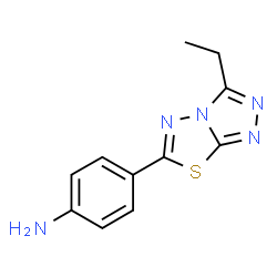 ChemSpider 2D Image | 4-(3-Ethyl[1,2,4]triazolo[3,4-b][1,3,4]thiadiazol-6-yl)aniline | C11H11N5S