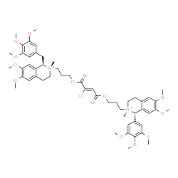 ChemSpider 2D Image | (1S,2R)-2-(3-{[(2Z)-3-Chloro-4-{3-[(1R,2S)-6,7-dimethoxy-2-methyl-1-(3,4,5-trimethoxybenzyl)-3,4-dihydro-2(1H)-isoquinoliniumyl]propoxy}-4-oxo-2-butenoyl]oxy}propyl)-6,7-dimethoxy-2-methyl-1-(3,4,5-tr
imethoxyphenyl)-1,2,3,4-tetrahydroisoquinolinium | C53H69ClN2O14
