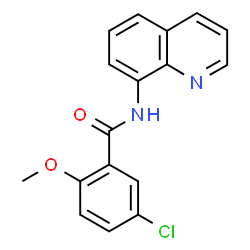 ChemSpider 2D Image | 5-Chloro-2-methoxy-N-(8-quinolinyl)benzamide | C17H13ClN2O2