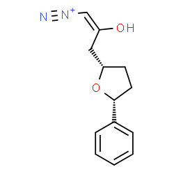 ChemSpider 2D Image | (1E)-2-Hydroxy-3-[(2S,5R)-5-phenyltetrahydro-2-furanyl]-1-propene-1-diazonium | C13H15N2O2