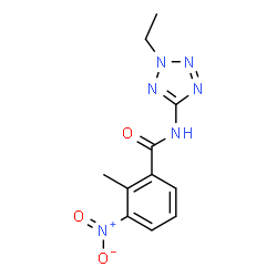 ChemSpider 2D Image | N-(2-Ethyl-2H-tetrazol-5-yl)-2-methyl-3-nitrobenzamide | C11H12N6O3