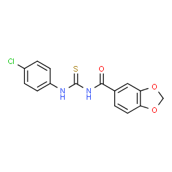 ChemSpider 2D Image | N-[(4-Chlorophenyl)carbamothioyl]-1,3-benzodioxole-5-carboxamide | C15H11ClN2O3S