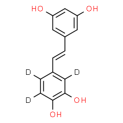 ChemSpider 2D Image | 4-[(E)-2-(3,5-Dihydroxyphenyl)vinyl]-1,2-(~2~H_3_)benzenediol | C14H9D3O4
