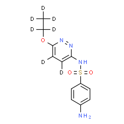 ChemSpider 2D Image | 4-Amino-N-{6-[(~2~H_5_)ethyloxy](~2~H_2_)-3-pyridazinyl}benzenesulfonamide | C12H7D7N4O3S