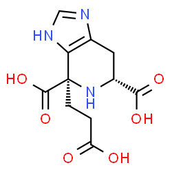 ChemSpider 2D Image | (4R,6R)-4-(2-Carboxyethyl)-4,5,6,7-tetrahydro-3H-imidazo[4,5-c]pyridine-4,6-dicarboxylic acid | C11H13N3O6