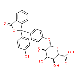ChemSpider 2D Image | 4-[1-(4-Hydroxyphenyl)-3-oxo-1,3-dihydro-2-benzofuran-1-yl]phenyl (3xi)-beta-D-ribo-hexopyranosiduronic acid | C26H22O10