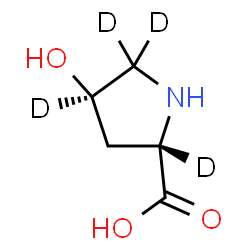 ChemSpider 2D Image | (4R)-4-Hydroxy-L-(2,4,5,5-~2~H_4_)proline | C5H5D4NO3