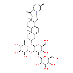 ChemSpider 2D Image | (3alpha,8alpha,9beta,10alpha,13alpha,14beta,16beta,17beta,20beta,22beta,25beta)-Solanid-5-en-3-yl 6-deoxy-D-mannopyranosyl-(1->2)-[beta-L-glucopyranosyl-(1->3)]-beta-L-galactopyranoside | C45H73NO15