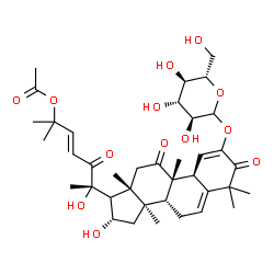 ChemSpider 2D Image | (4S,8beta,9alpha,13alpha,14beta,16beta,17xi,20S,23E)-2-(L-Glucopyranosyloxy)-16,20-dihydroxy-9,10,14-trimethyl-1,11,22-trioxo-4,9-cyclo-9,10-secocholesta-2,5,23-trien-25-yl acetate | C38H54O13