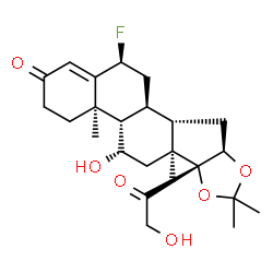 ChemSpider 2D Image | (4aR,4bS,5S,6aS,6bR,9aR,10aS,10bS,12S)-12-Fluoro-6b-glycoloyl-5-hydroxy-4a,6a,8,8-tetramethyl-3,4,4a,4b,5,6,6a,6b,9a,10,10a,10b,11,12-tetradecahydro-2H-naphtho[2',1':4,5]indeno[1,2-d][1,3]dioxol-2-one | C24H33FO6