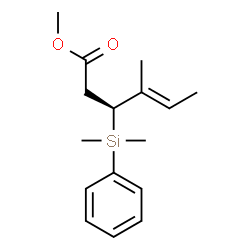ChemSpider 2D Image | Methyl (3S,4E)-3-[dimethyl(phenyl)silyl]-4-methyl-4-hexenoate | C16H24O2Si