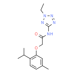 ChemSpider 2D Image | N-(2-Ethyl-2H-tetrazol-5-yl)-2-(2-isopropyl-5-methylphenoxy)acetamide | C15H21N5O2