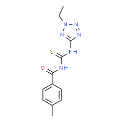 ChemSpider 2D Image | N-[(2-Ethyl-2H-tetrazol-5-yl)carbamothioyl]-4-methylbenzamide | C12H14N6OS